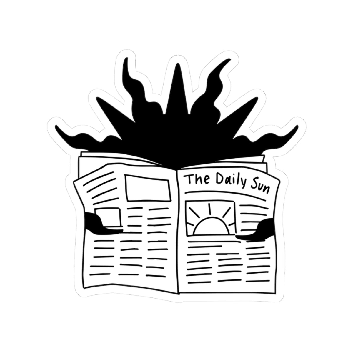 Sun Reading The Cornell Sun BW Sticker – The Cornell Daily Sun
